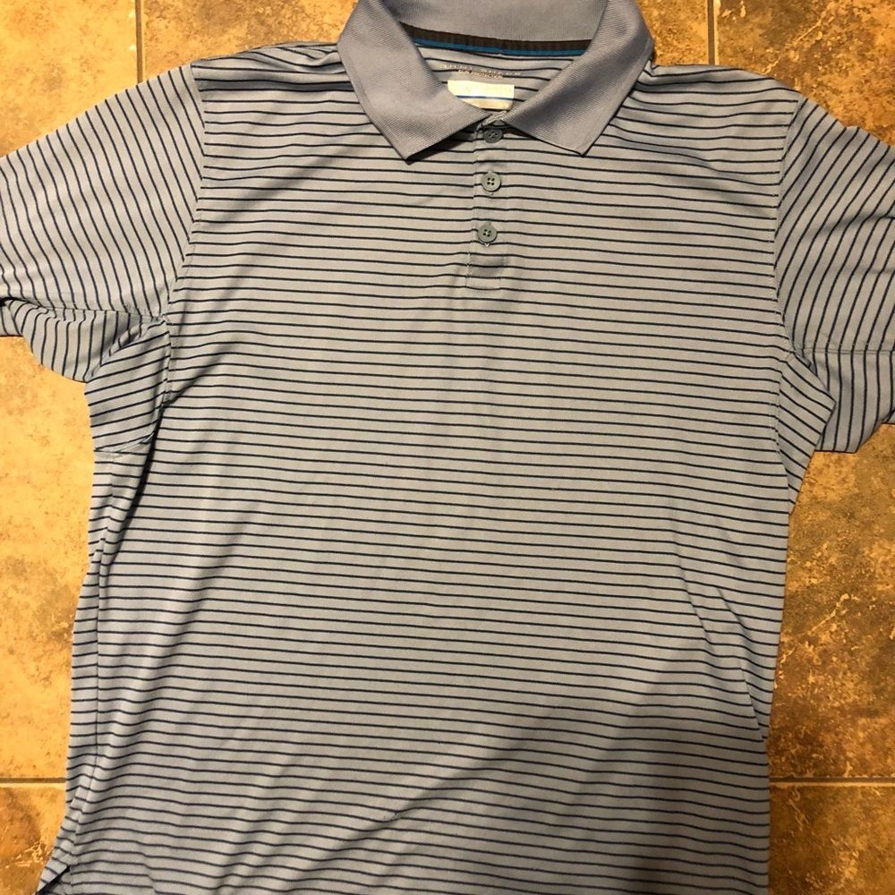 Columbia Striped Pullover 3 button Polo Shade Sun Protection Cotton Spandex